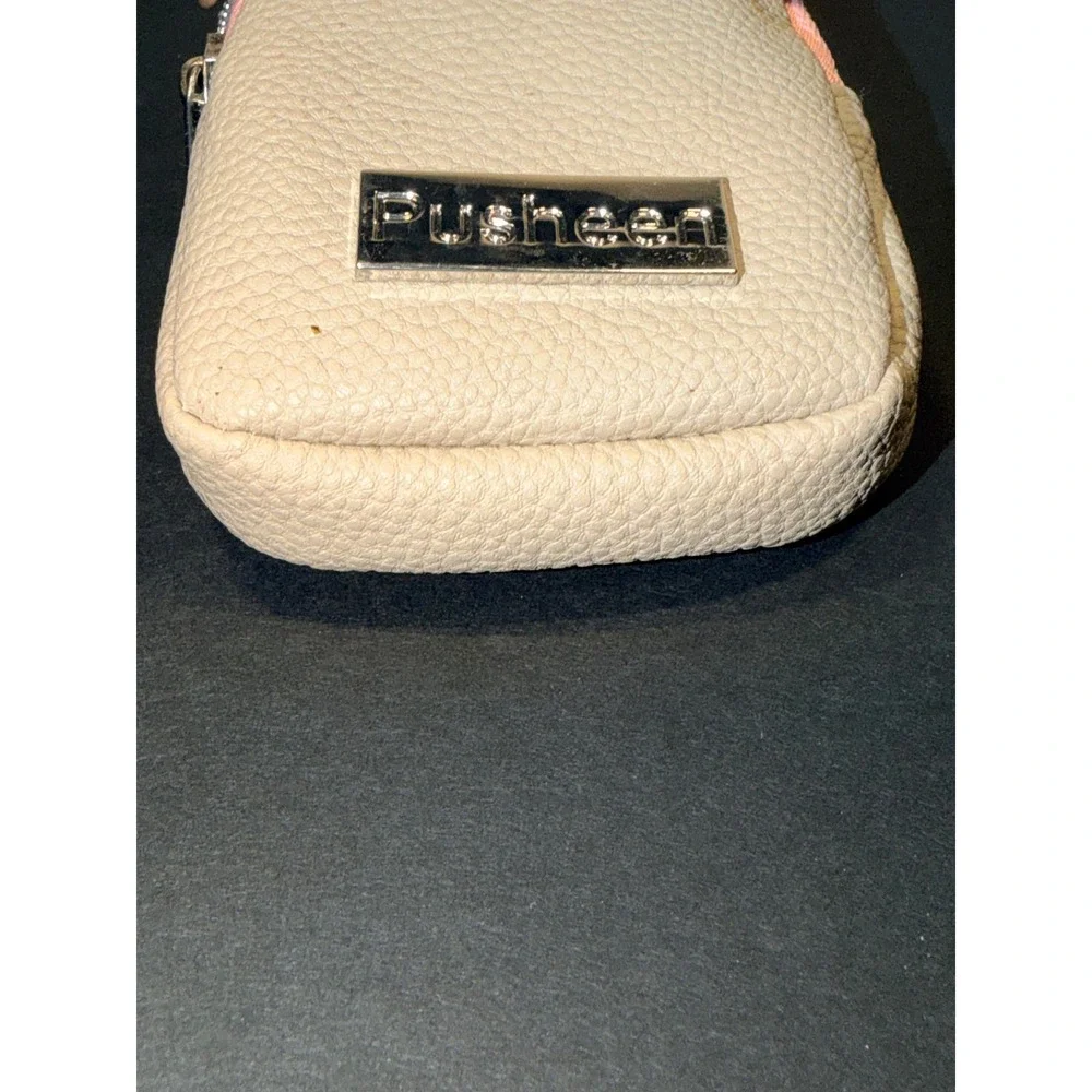 Pusheen the Cat Mini Backpack Keychain Coin Purse Tan Pink Faux Leather - Picture 4 of 8